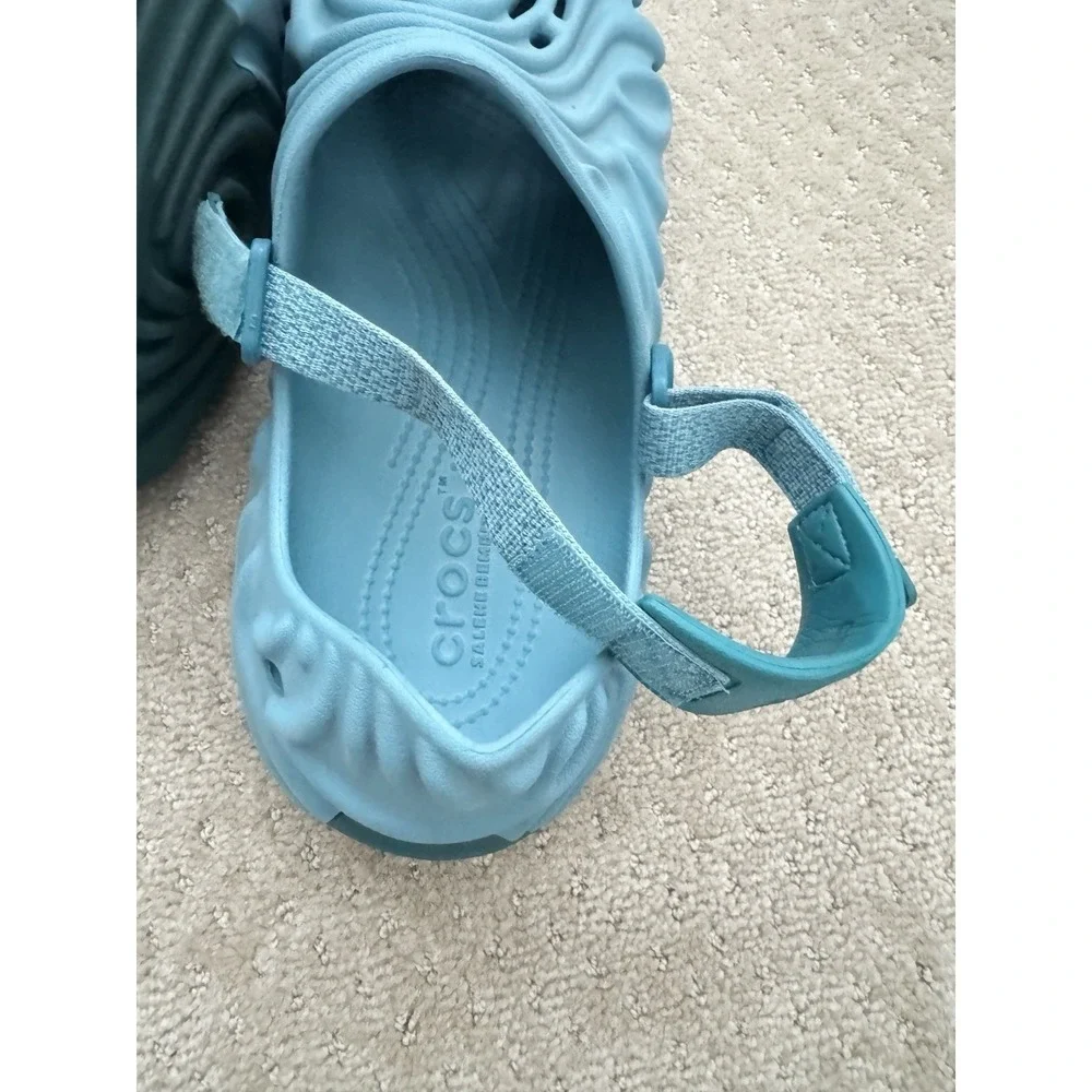 CROCS POLLEX CLOGS X Salehe Bembury Men Blue Strap Back Slip On Sandals-Size 14